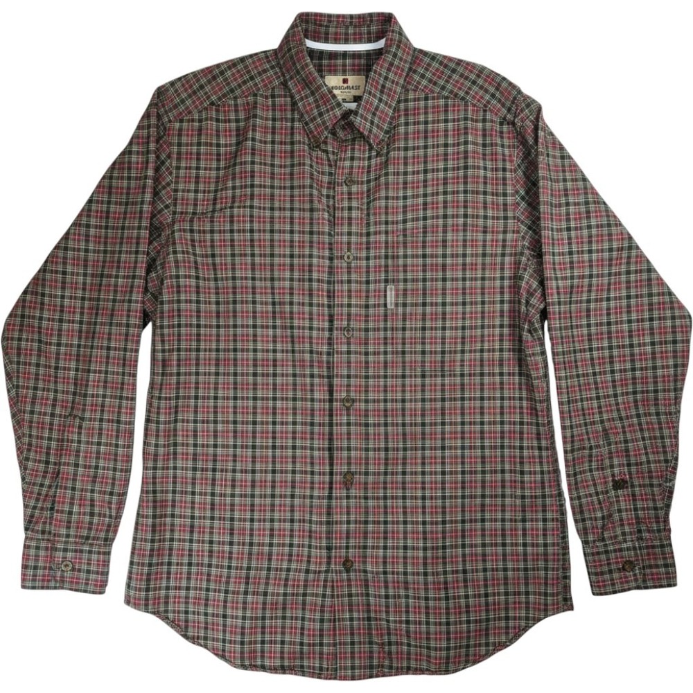 Woolrich Plaid Button Down Shirt Mens XL Red Black Mini Stewart 6261